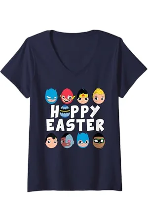 DC Comics Originals Donna DC Super Friends Hoppy Easter Character Eggs Maglietta con Collo a V