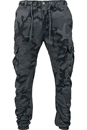 Urban classics Pantaloni Cargo da Uomo, Cargo Joggers con Stampa Militare, Pantaloni Comodi per Uomo, Pantaloni Joggings con Apertura Gamba Elastica, Colori: Grey Camo, Taglia: 38