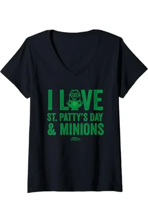 Minions Donna I Love St Patty’s Day Maglietta con Collo a V
