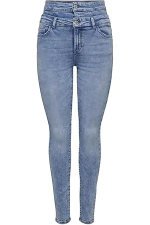 ONLY Onlblush Double Waistband HW SK Ank DOT Jeans, , XS x 34L Donna