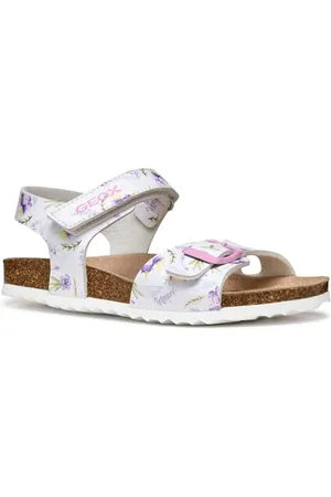 Geox J Adriel Girl C, Sandalo, White/Lilac, 24 EU