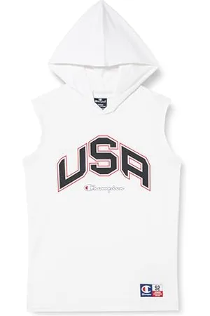 Champion Legacy Retro Sport B - USA Hooded S/L T-Shirt, , 7-8 Anni Bambini e Ragazzi SS24