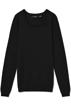 VERO MODA Vmcare Structure LS O-Neck Blouse Noos, Felpa Donna, (Black), 48 (Taglia Produttore: X-Large)