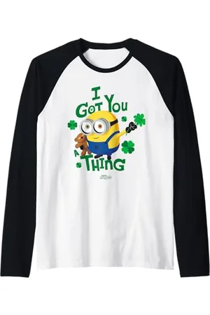 Minions Bob and Tim I Got You a Thing St Patty’s Day Maglia con Maniche Raglan