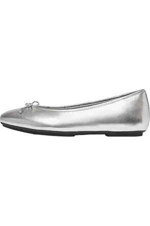 FitFlop Ballerine Delicato Bow Morbida Pelle Metallico, Scarpa Donna, , 36 EU