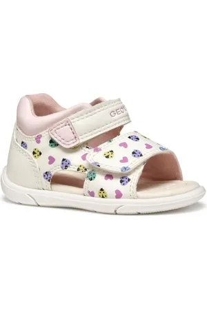 Geox B Sandal ZAPITO Girl, Bimba 0-24, White/Multicolor, 23 EU
