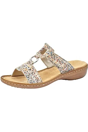 Rieker Frühjahr/Sommer 608A0, Ciabatte Donna, Multicolore (Pebble/Multi 93), 39 EU