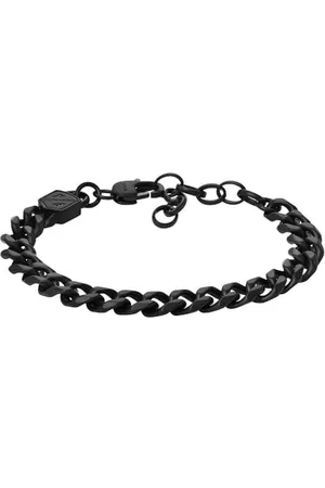 Fossil Bracciale da Uomo, Acciaio Inossidabile, L: 215 mm, L: 8.7 mm, Nero