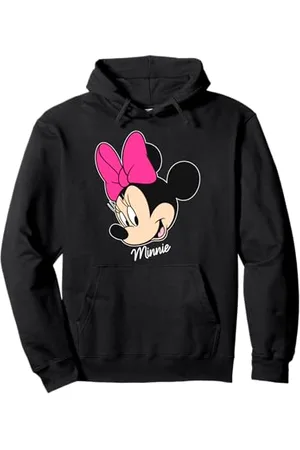 Disney Mickey And Friends Minnie Big Face Signature Felpa con Cappuccio