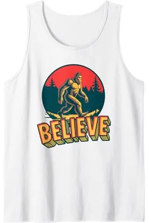 Sasquatch Garage Believe! Retro Bigfoot Cryptid Believer Vintage Sasquatch Canotta