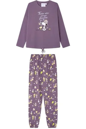 Women secret Long Pyjama Multilicense Nostalgia Snoopy Pigiama, , XS Donna