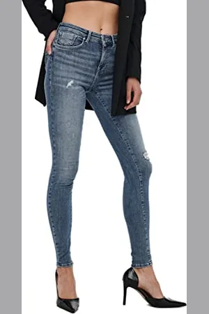 ONLY Onlpower Life Mid Push Jeans, Donna, (Medium Blue Denim), XL/32