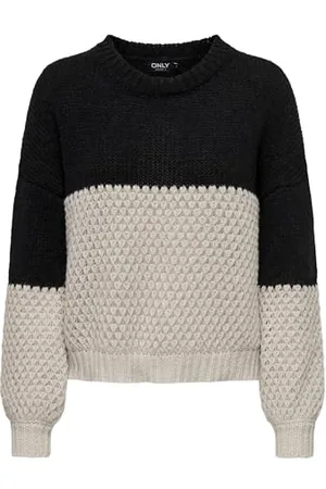 ONLY Onlrose Life LS O-Neck Block Knt Maglione, , XS Donna