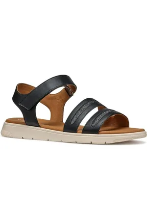Geox D DANDRA E, Sandalo Piatto Donna, Black, 41 EU