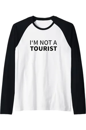Fun Shirts Non sono un Turista Maglia con Maniche Raglan