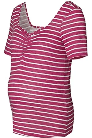 ESPRIT Maglietta a Maniche Corte a Righe T-Shirt, rosa-628, XL Donna