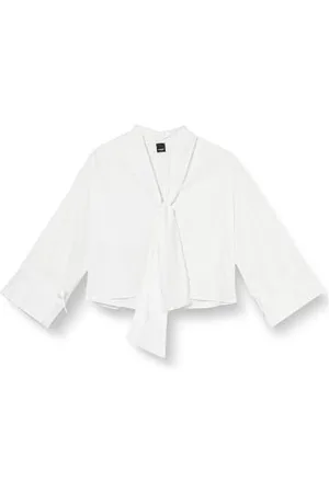 Pinko DEDITA Camicia Popeline di Cotone Donna, Z04_Bianco Brill, 42