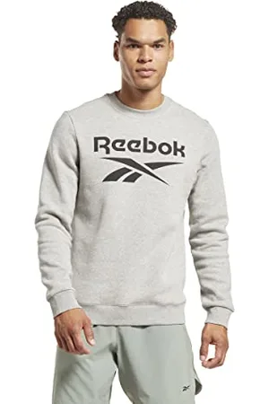 Reebok Logo impilato in Pile Identity Felpa Grafica a Maniche Lunghe, , L Uomo