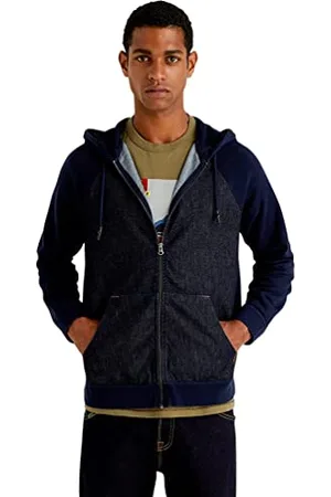 Benetton Giacca C/CAPP M/L 3QLAJ5240 Felpa Senza Cappuccio, , XXL Uomo