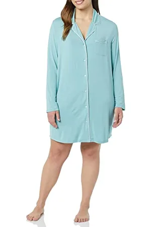 Amazon Camicia da Notte con Bordi Tubolari (Taglie Forti Disponibili) Donna, , XXL
