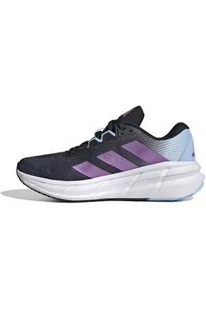 adidas Questar 3 Running Shoes, Scarpe da Corsa Donna, Core Black/Purple Burst/Glow Blue, 44 EU