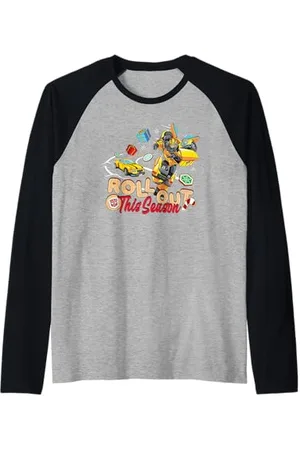 TRANSFORMERS Evergreen Christmas Roll Out Season Bumblebee Maglia con Maniche Raglan