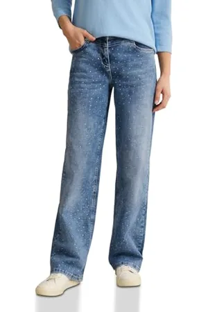 CECIL B378809 Jeans a Gamba Larga Glitterati, , 36W x 30L Donna