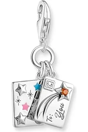 Thomas Sabo Ciondolo a forma di lettera in argento sterling 925 riciclato 2061-691-7, misura unica, Argento sterling, Zirconia cubica