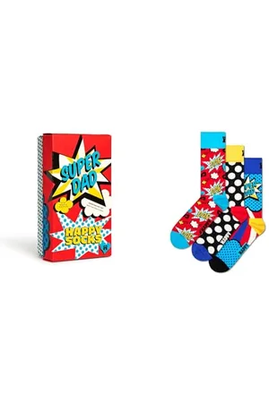 Happy Socks 3-Pack calzini per la festa del papà, colorati e divertenti, scatole regalo per papà