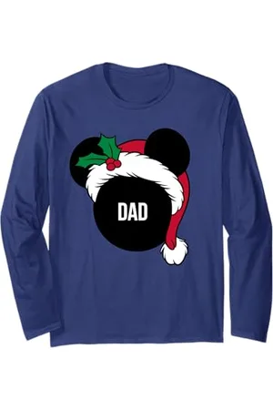 Disney Cappello da Babbo Natale Mickey Christmas abbinato a papà Maglia a Manica