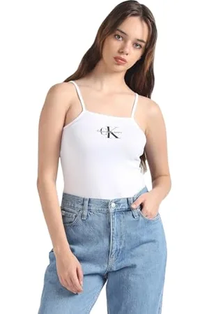 Calvin Klein Jeans Donna Body in Cotone Elasticizzato, (Bright White), L