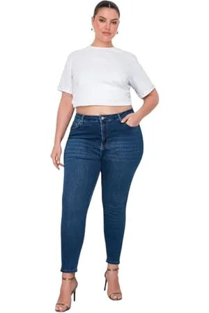 Trendyol Blue High Waist Stretchy Skinny Jeans Tbbaw23cj00032, , 46 Donna
