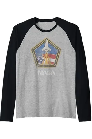 Nasa Razzo In Pentagono Icona Maglia con Maniche Raglan