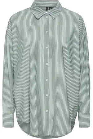 VERO MODA Shirt Vmnora LS Wvn Ga Noos-Maglietta Oversize, , S Donna