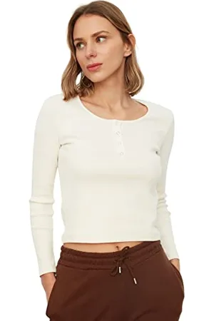 Trendyol ECU Seeping Dritly Will Camicetta Lavorata a Maglia Camicia da Donna, , S
