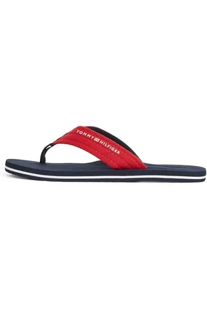 Tommy Hilfiger Uomo Infradito Nyc Beach Sandal con Logo, Rosso (Primary Red), 45