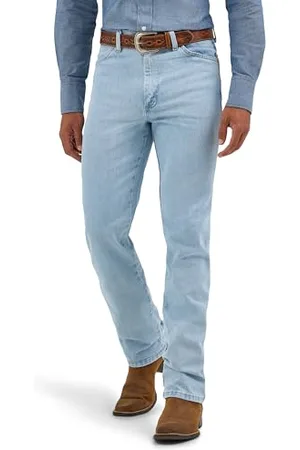 Wrangler Jeans da uomo stile cowboy, modello slim fit Gold Buckle Bleach 34W x 30L (US Taglia)