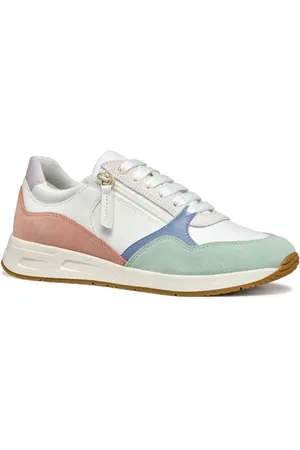 Geox D BULMYA B, Scarpe da Ginnastica Donna, White/Mint, 35 EU