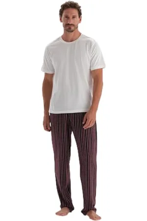 Dagi Regular Waist Lined Jacquard Knitted Single Bottom, Fondo del Pigiama Uomo,