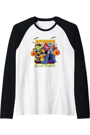 TRANSFORMERS Evergreen Halloween Autobots Roll Out The Candy Maglia con Maniche Raglan
