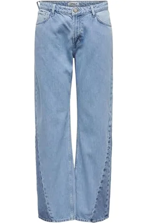 ONLY Onlcobain Reg Wide Colour Bl DNM Cro Pantaloni, , 29W x 32L Donna