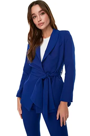 Trendyol Damen Regular Standard Plain Webstoff Blazer Cappotto, , 42 Donna