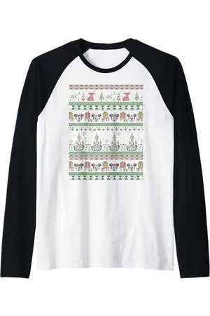 Disney Brutto maglione natalizio Mickey & Minnie Winter Scene Maglia con Maniche Raglan