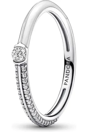 PANDORA ME Anello con pavé in argento Sterling con smalto e zirconia cubica trasparente, 48