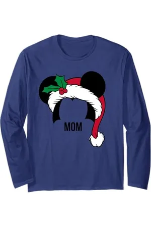 Disney Cappello da Babbo Natale Mickey Holiday Family abbinato a mamma Maglia a Manica