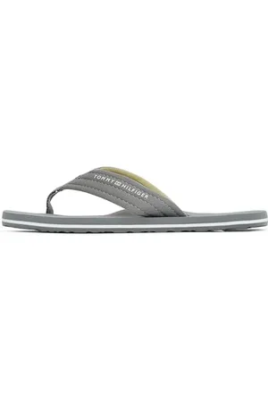 Tommy Hilfiger Uomo Infradito Nyc Beach Sandal con Logo, Grigio (Universal Grey), 44