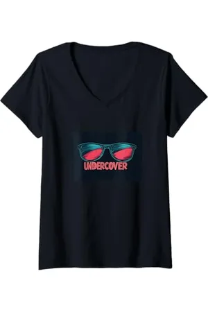 UNDERCOVER Donna Fantastica dichiarazione di occhiali da sole Maglietta con Collo a V