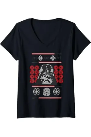 STAR WARS Donna Darth Vader Ugly Sweater Maglietta con Collo a V