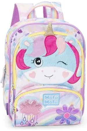 FRANCO COSIMO PANINI MOFU MOFU - Zainetto Bambina Ufficiale Mofu Mofu, Ideale per Asilo e Tempo Libero, con Spallacci Imbottiti, Retro e Fondo Termoformati, con Pratiche Chiusure a Zip, 23x30Hx10 cm