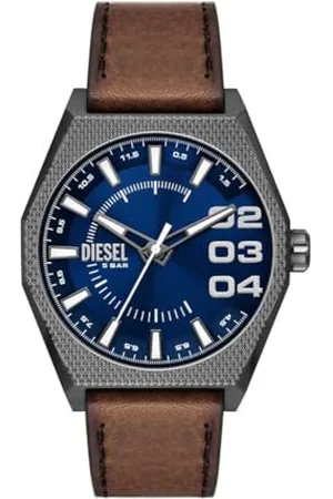 Diesel Orologio da uomo Scraper movimento al quarzo/3 lancette cassa 44mm con cinturino in pelle DZ2189